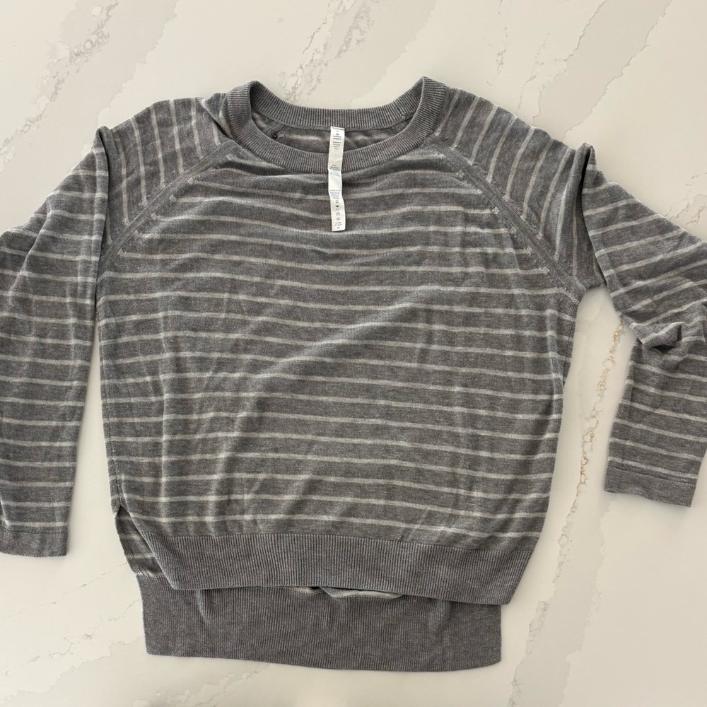 Lululemon Gray Striped Sweater